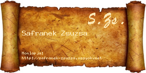 Safranek Zsuzsa névjegykártya